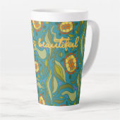 Inspirerende Slow is Beautiful Blauwe Schildpadden Latte Mok (Rechterhoek)