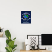 Inspirerende sociale werk citaat aangepaste blauwe poster (Thuiskantoor)