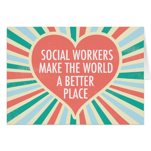 Inspirerende sociale werk citaat hart leuk kaart (Voorkant Horizontaal)