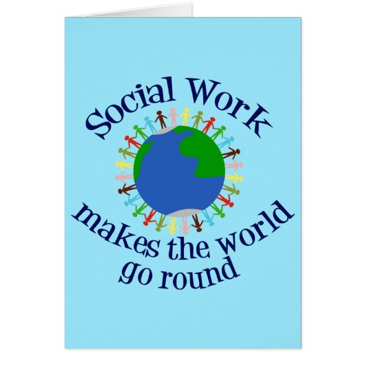 Inspirerende sociale werk quote wereld kaart (Voorkant)