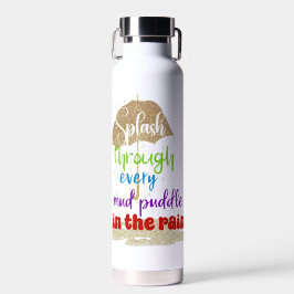 Inspirerende spetters in de plassen waterfles