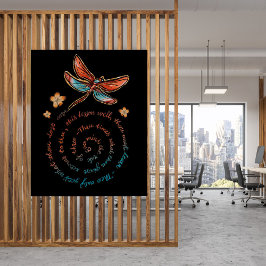 Inspirerende spiraal citaat perzik & aqua libel perfect poster
