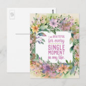 Inspirerende Spreuk Bloemige Geest van Dankbaarhei Briefkaart (Voorkant / Achterkant)
