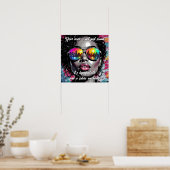 Inspirerende spreuk en stads vrouw poster (Keuken)