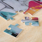 Inspirerende spreuk en stadsvrouw legpuzzel (Zijkant)