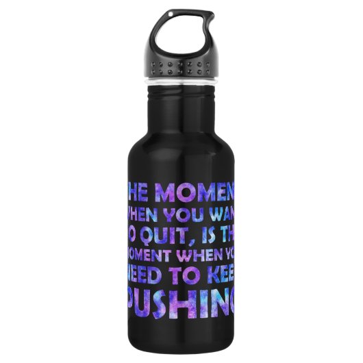 Inspirerende Spreuk Galaxy Waterverf Overlay Waterfles (Voorkant)