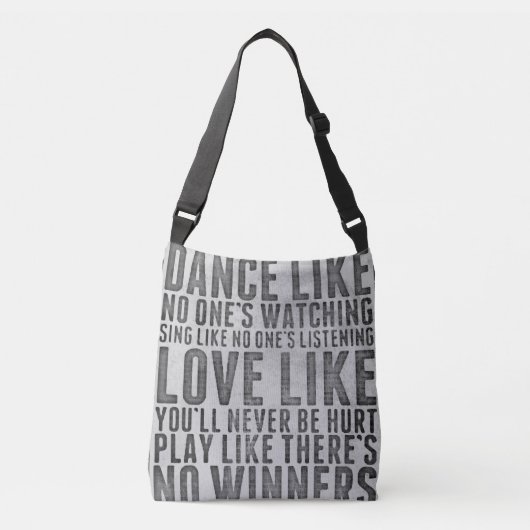 Inspirerende Spreuk Rustiek Grunge Tekst Bord Crossbody Tas (Voorkant)