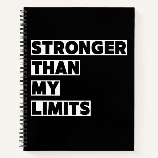 Inspirerende Spreuk Sterker Dan Mijn Grenzen Notitieboek (Voorkant)