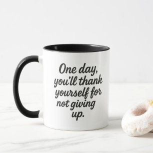 Inspirerende Spreuk Vet Typografie Zelfverbetering Mok