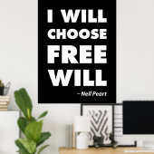 Inspirerende Spreuk Vrije Wil Poster (Thuiskantoor)
