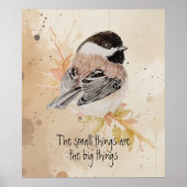 Inspirerende spreuk Waterverf Mees Vogel Poster (Voorkant)