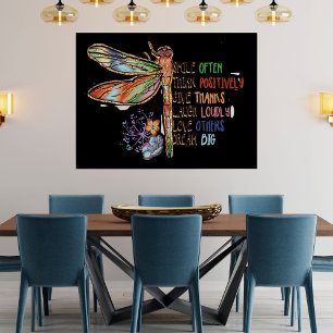 Inspirerende Spreuken Script Libelle Paardenbloeme Perfect Poster