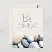 Inspirerende stijlvolle Be Mindful kiezelstenen Briefkaart (Voorkant / Achterkant)