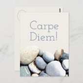 Inspirerende stijlvolle Carpe Diem Pebble Stones Briefkaart (Voorkant / Achterkant)
