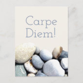 Inspirerende stijlvolle Carpe Diem Pebble Stones Briefkaart (Voorkant)