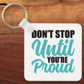 Inspirerende succes- en hardwerktypografie sleutelhanger (Voorkant)