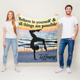 INSPIRERENDE SUNRISE GYMNAST MEISJE FLEECE DEKEN