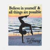 INSPIRERENDE SUNRISE GYMNAST MEISJE FLEECE DEKEN (Voorkant)