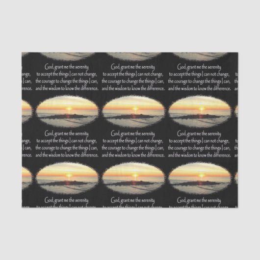 INSPIRERENDE SUNRISE SERENITY GEBEDSONTWERP TISSUEPAPIER (Voorkant)