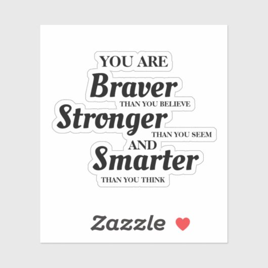 Inspirerende tekst Banger Sterker Slimmer Sticker (Vel)