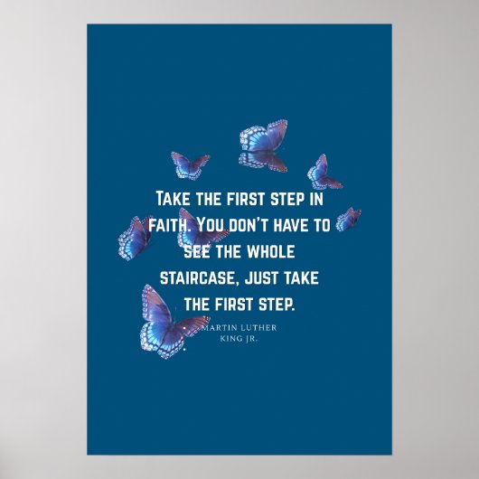 Inspirerende Trap Quote Print – Blauw (Voorkant)