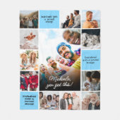 Inspirerende Troost Aangepaste Berichten & 12-Foto Fleece Deken (Voorkant)