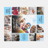 Inspirerende Troost Aangepaste Berichten & 12-Foto Fleece Deken (Voorkant (Horizontaal))