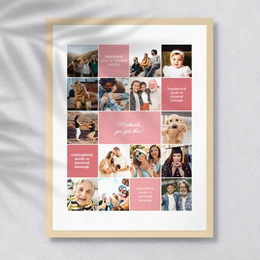 Inspirerende Troost Aangepaste Berichten & 14-Foto Poster