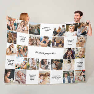 Inspirerende Troost Aangepaste Berichten & 25 Foto Fleece Deken