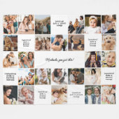 Inspirerende Troost Aangepaste Berichten & 25 Foto Fleece Deken (Voorkant (Horizontaal))