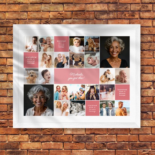 Inspirerende Troost Huidige Tekst 22-Foto Collage Poster