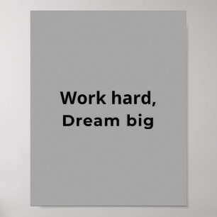 Inspirerende typografie Hustle Succes Motivatie Poster