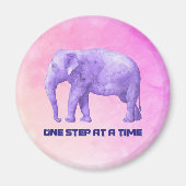 Inspirerende Typografie Paarse Waterverf Olifant Magneet (Voorkant)