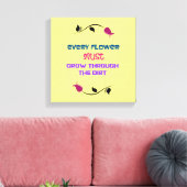 Inspirerende typografie quote met bloemtekening canvas afdruk (Insitu (Woonkamer))