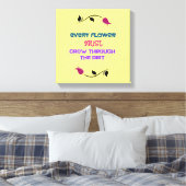 Inspirerende typografie quote met bloemtekening canvas afdruk (Insitu (Slaapkamer))