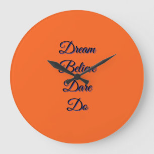Inspirerende typografie verbrand oranje moderne kl grote klok