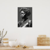 Inspirerende uitstraling: 3D-sculptuur van schoonh Poster (Keuken)