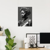 Inspirerende uitstraling: 3D-sculptuur van schoonh Poster (Thuiskantoor)