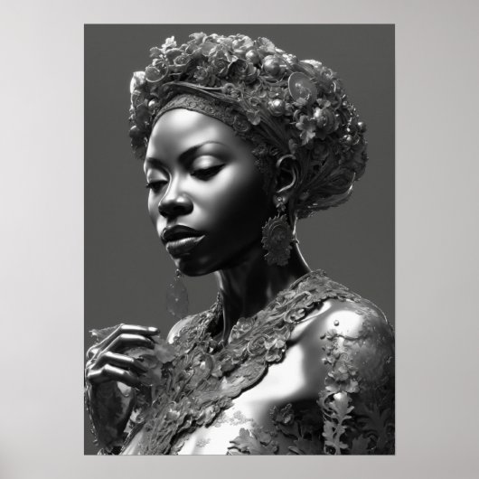 Inspirerende uitstraling: 3D-sculptuur van schoonh Poster (Voorkant)