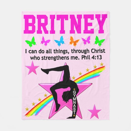 INSPIRERENDE VERS GEPERSONALISEERDE GYMNASTIEK DEK FLEECE DEKEN (Voorkant)