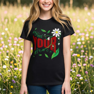 Inspirerende Vette Rode Tekst Met Bloemen En Ranke T-shirt