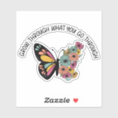 Inspirerende Vlinder Bloemen Citaat Sticker (Vel)