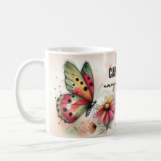 Inspirerende Vlinder Citaat Koffiemok (Links)