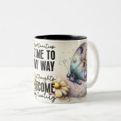 Inspirerende Vlinder Wrap Tweekleurige Koffiemok (Voorkant rechts)