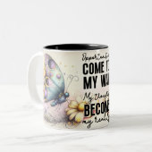 Inspirerende Vlinder Wrap Tweekleurige Koffiemok (Voorkant links)