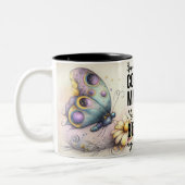 Inspirerende Vlinder Wrap Tweekleurige Koffiemok (Links)