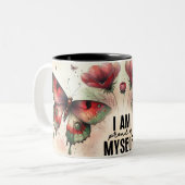 Inspirerende Vlinder Wrap Tweekleurige Koffiemok (Voorkant links)