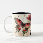 Inspirerende Vlinder Wrap Tweekleurige Koffiemok (Links)