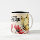 Inspirerende Vlinder Wrap Tweekleurige Koffiemok (Voorkant rechts)