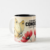 Inspirerende Vlinder Wrap Tweekleurige Koffiemok (Voorkant links)